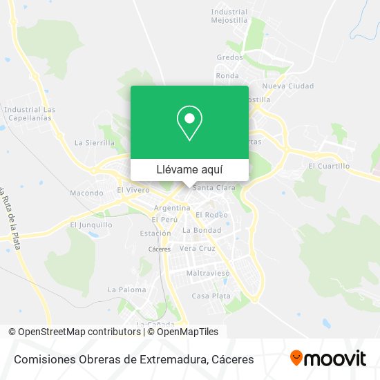 Mapa Comisiones Obreras de Extremadura