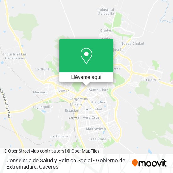 Mapa Consejería de Salud y Política Social - Gobierno de Extremadura