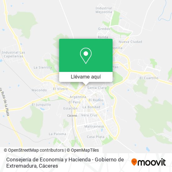 Mapa Consejería de Economía y Hacienda - Gobierno de Extremadura