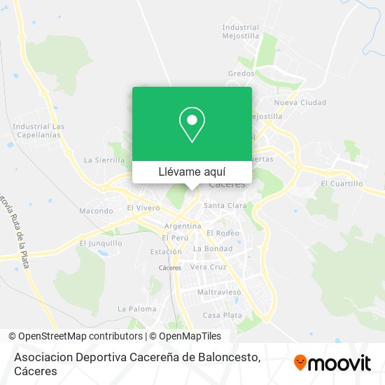 Mapa Asociacion Deportiva Cacereña de Baloncesto