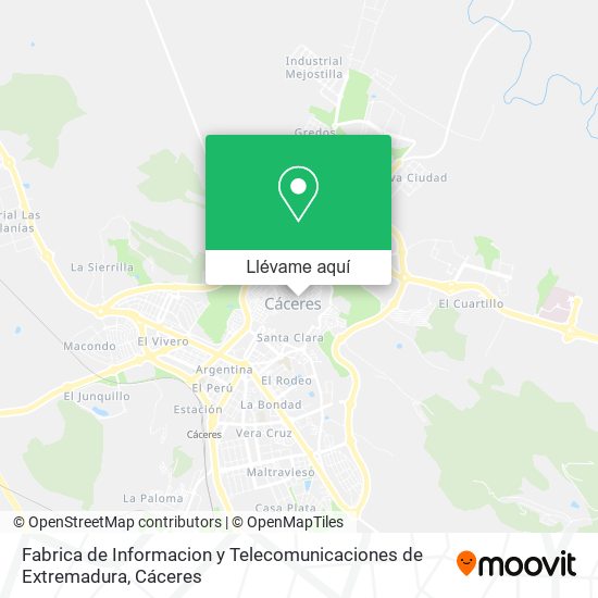 Mapa Fabrica de Informacion y Telecomunicaciones de Extremadura