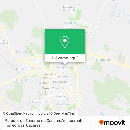 Mapa Parador de Turismo de Caceres / restaurante Torreorgaz