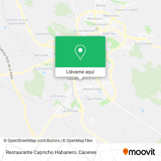 Mapa Restaurante Capricho Habanero