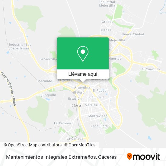 Mapa Mantenimientos Integrales Extremeños
