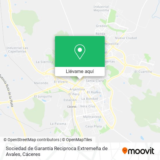 Mapa Sociedad de Garantía Reciproca Extremeña de Avales