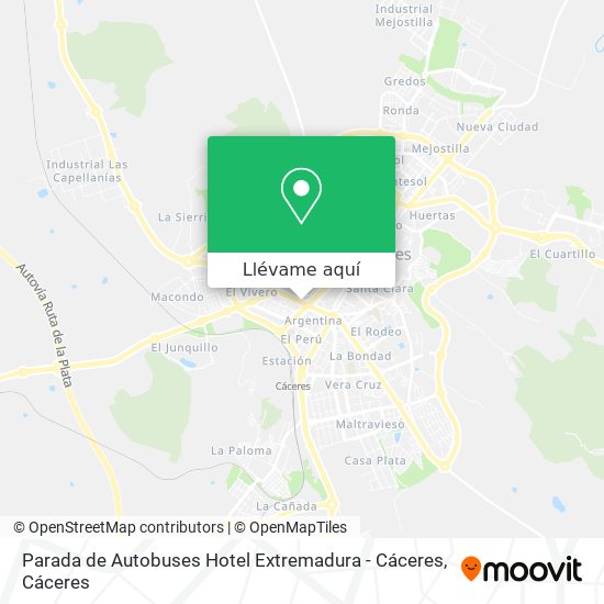 Mapa Parada de Autobuses Hotel Extremadura - Cáceres