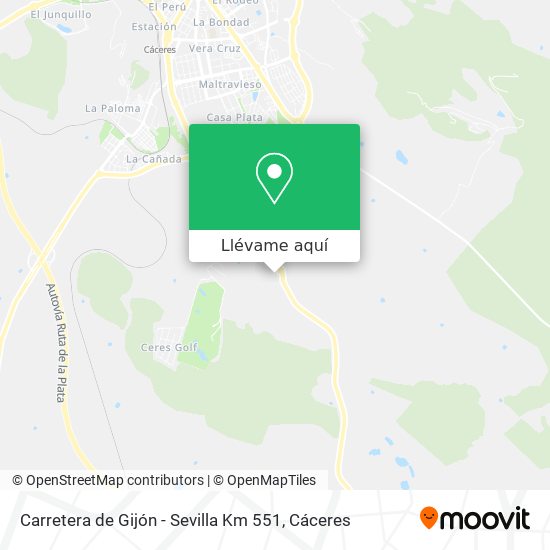 Mapa Carretera de Gijón - Sevilla Km 551