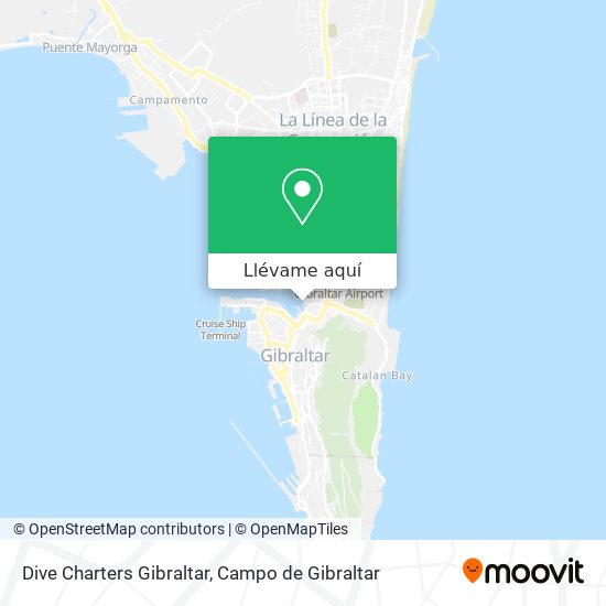 Mapa Dive Charters Gibraltar