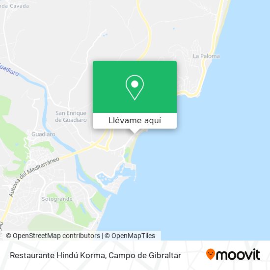 Mapa Restaurante Hindú Korma