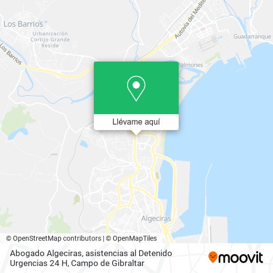 Mapa Abogado Algeciras, asistencias al Detenido Urgencias 24 H