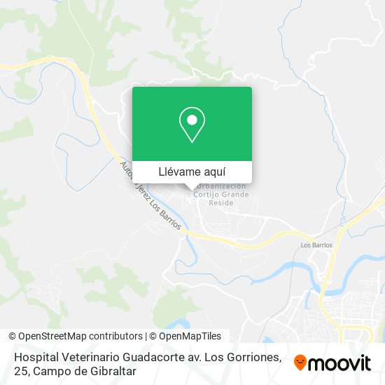 Mapa Hospital Veterinario Guadacorte av. Los Gorriones, 25