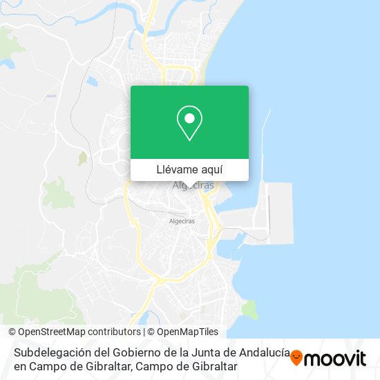 Mapa Subdelegación del Gobierno de la Junta de Andalucía en Campo de Gibraltar