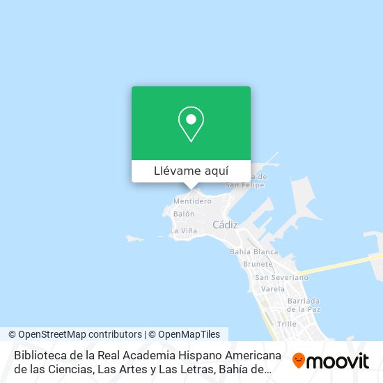 Mapa Biblioteca de la Real Academia Hispano Americana de las Ciencias, Las Artes y Las Letras