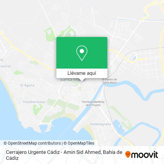 Mapa Cerrajero Urgente Cádiz - Amin Sid Ahmed