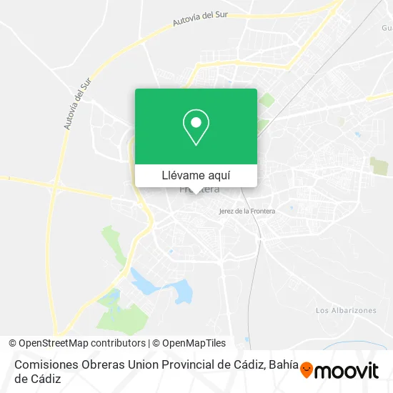 Mapa Comisiones Obreras Union Provincial de Cádiz