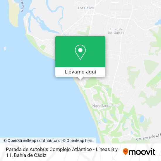 Mapa Parada de Autobús Complejo Atlántico - Líneas 8 y 11