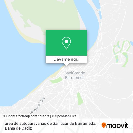 Mapa area de autocaravanas de Sanlucar de Barrameda