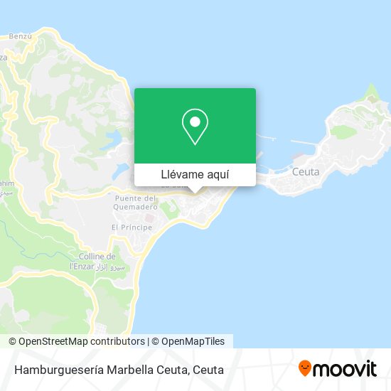 Mapa Hamburguesería Marbella Ceuta