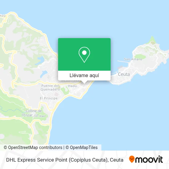 Mapa DHL Express Service Point (Copiplus Ceuta)