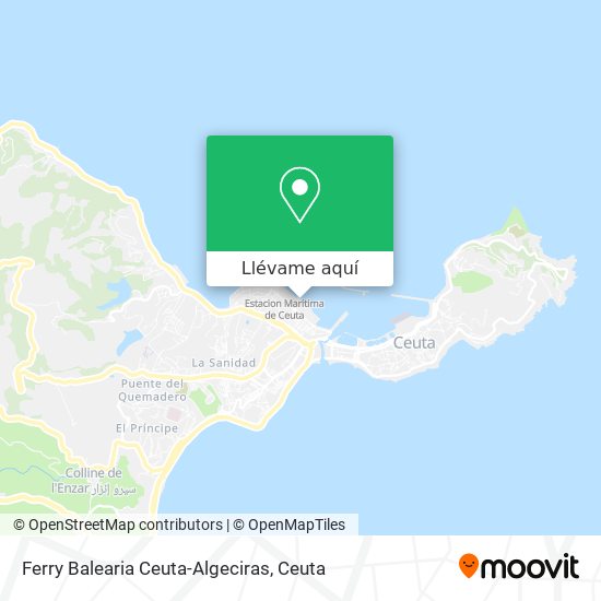 Mapa Ferry Balearia Ceuta-Algeciras