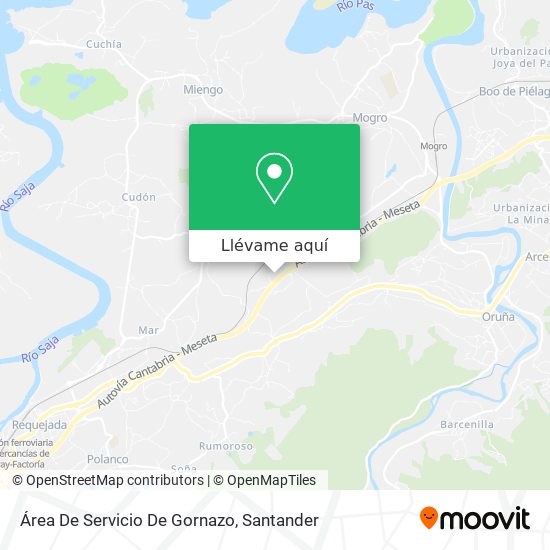 Mapa Área De Servicio De Gornazo