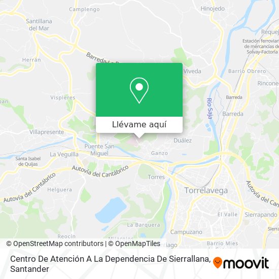 Mapa Centro De Atención A La Dependencia De Sierrallana