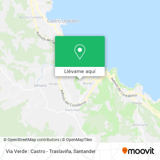 Mapa Via Verde : Castro - Traslaviña