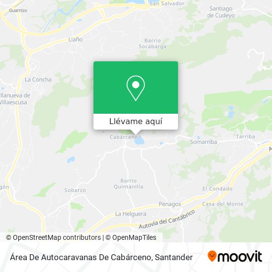 Mapa Área De Autocaravanas De Cabárceno