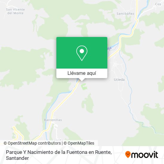 Mapa Parque Y Nacimiento de la Fuentona en Ruente