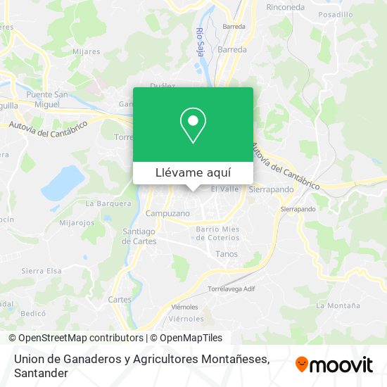 Mapa Union de Ganaderos y Agricultores Montañeses