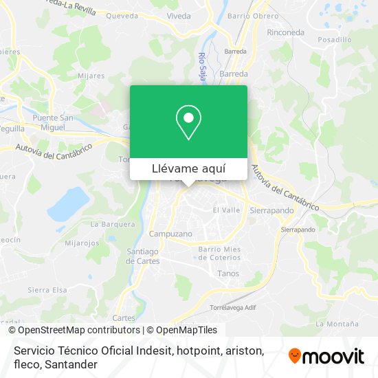Mapa Servicio Técnico Oficial Indesit, hotpoint, ariston, fleco