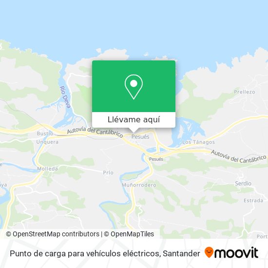 Mapa Punto de carga para vehículos eléctricos