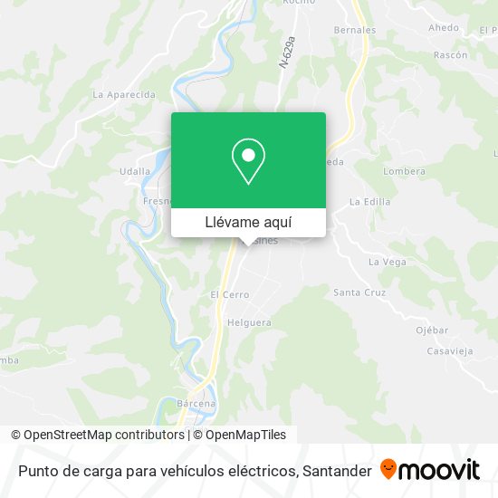 Mapa Punto de carga para vehículos eléctricos