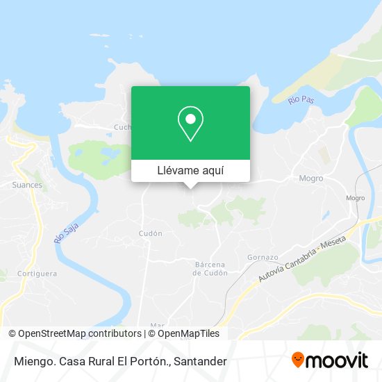Mapa Miengo. Casa Rural El Portón.