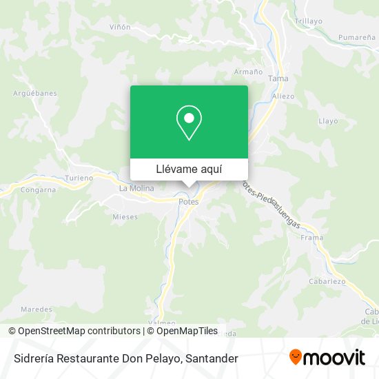 Mapa Sidrería Restaurante Don Pelayo