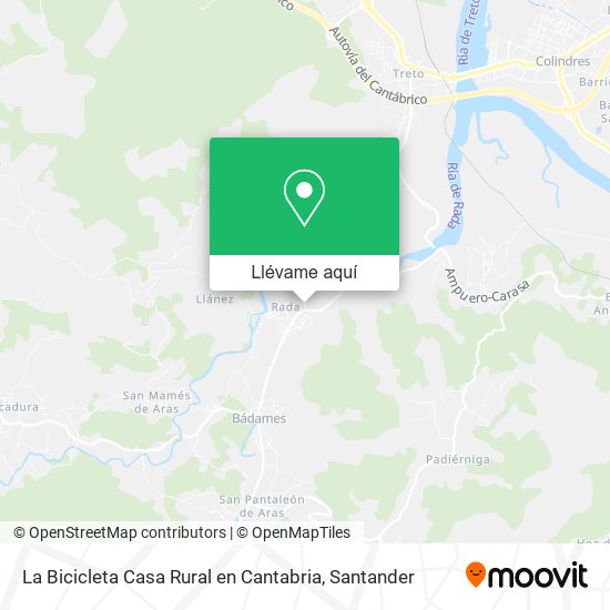 Mapa La Bicicleta Casa Rural en Cantabria
