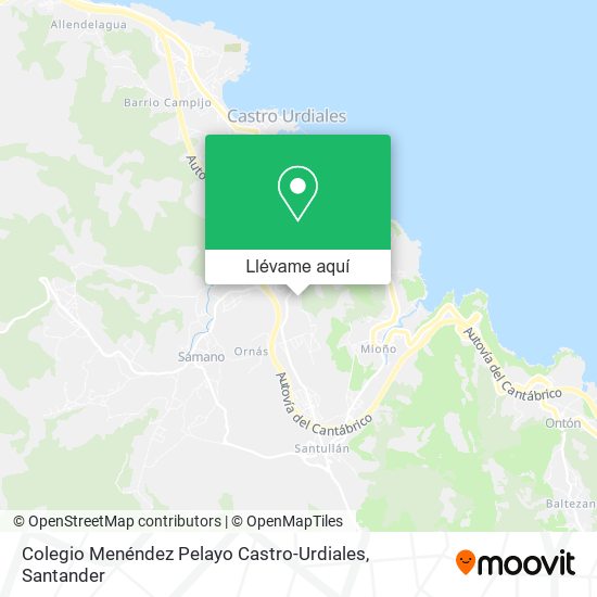 Mapa Colegio Menéndez Pelayo Castro-Urdiales