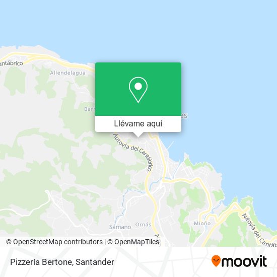 Mapa Pizzería Bertone