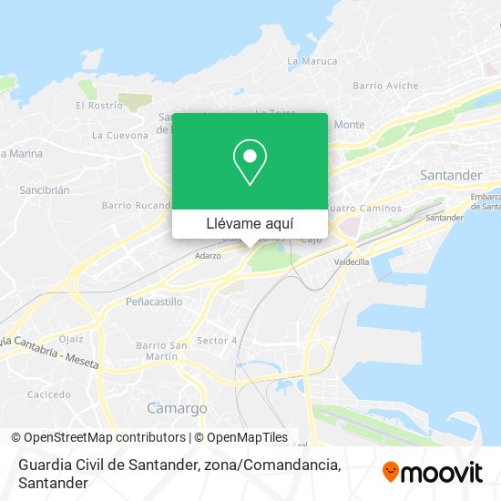 Mapa Guardia Civil de Santander, zona / Comandancia