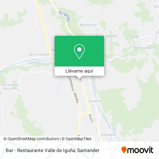 Mapa Bar - Restaurante Valle de Iguña