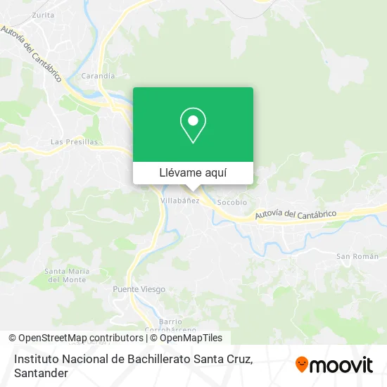 Mapa Instituto Nacional de Bachillerato Santa Cruz