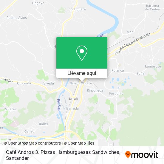 Mapa Café Andros 3. Pizzas Hamburguesas Sandwiches