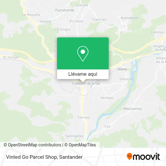 Mapa Vinted Go Parcel Shop