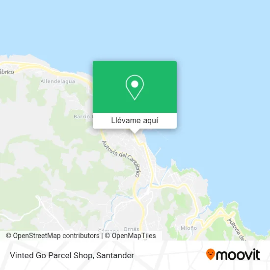 Mapa Vinted Go Parcel Shop