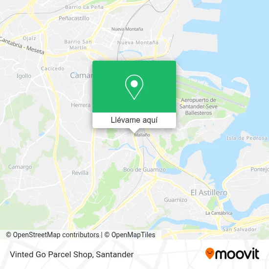 Mapa Vinted Go Parcel Shop