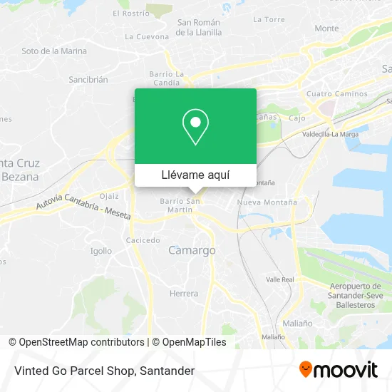 Mapa Vinted Go Parcel Shop