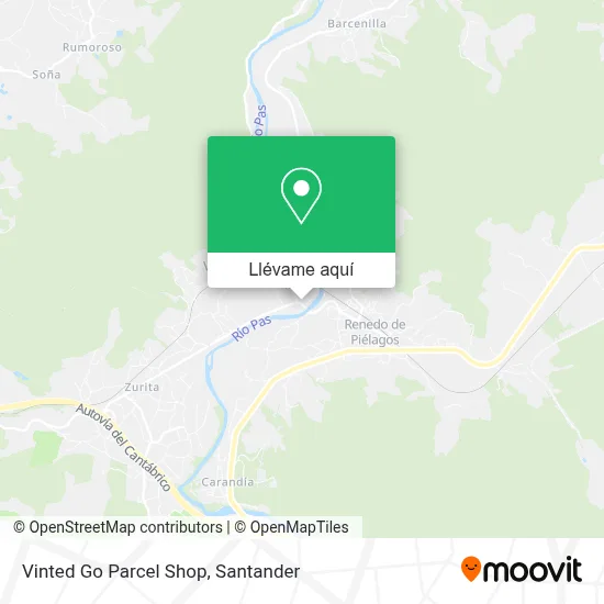 Mapa Vinted Go Parcel Shop