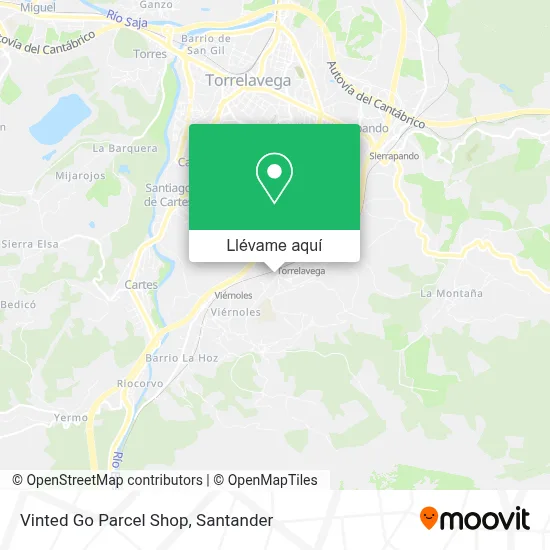 Mapa Vinted Go Parcel Shop