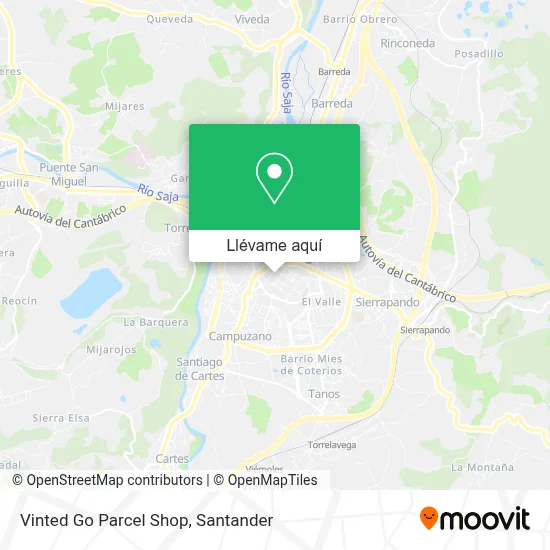 Mapa Vinted Go Parcel Shop
