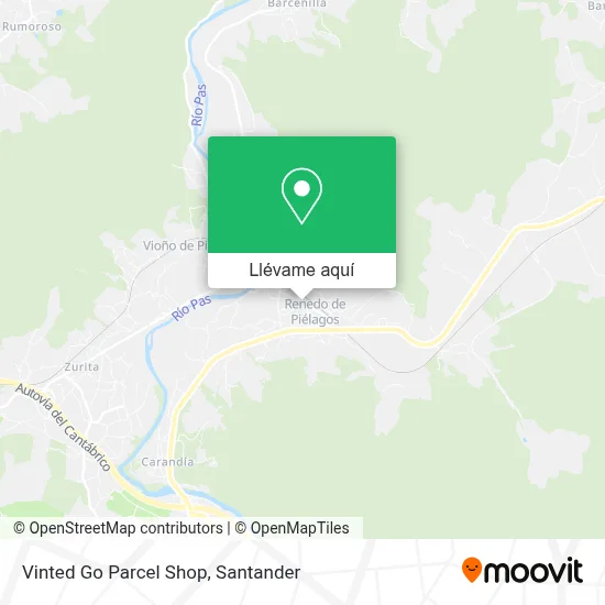 Mapa Vinted Go Parcel Shop